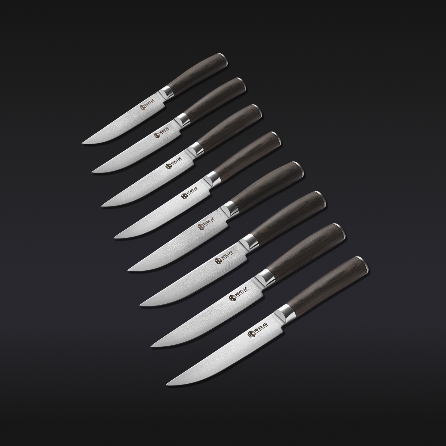 Damascus Steel Steak Knife Set, 8-pc (Espresso)